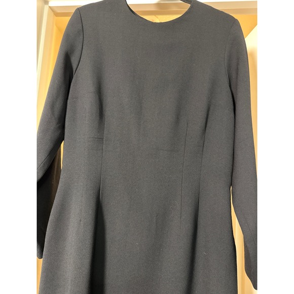 Lands' End Black Wool Sheath Dress Women's 10 Tall, USA,Long Sleeve. minimalist. - Picture 8 of 9